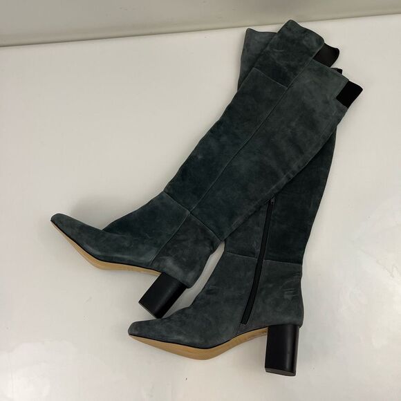WHBM Grey Suede Knee High Boots Size 7 - Picture 2 of 8